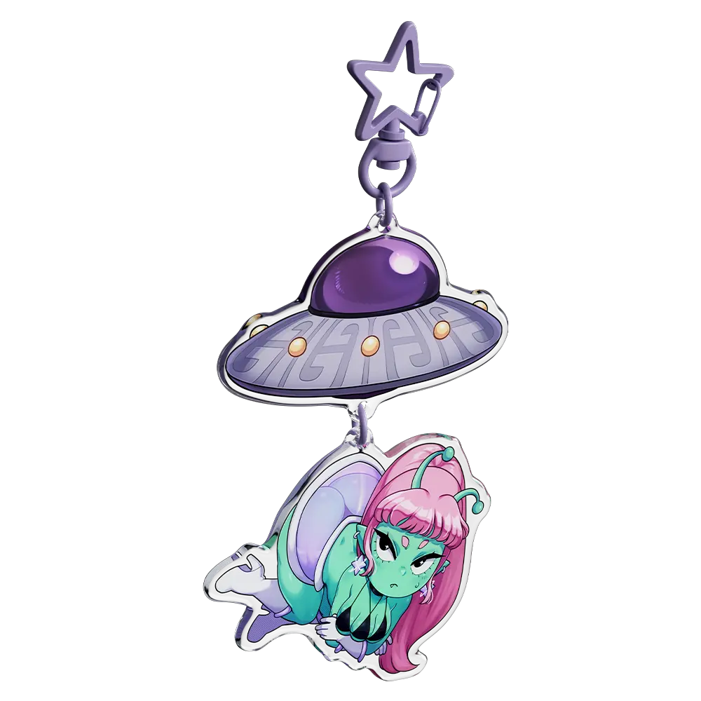 I Come In Peace Acrylic Keychain - Image 4