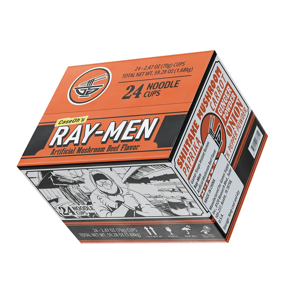 Gamer Soups Instant Noodles - CaseOh's Ray-Men (24 Cup Box) - Image 3